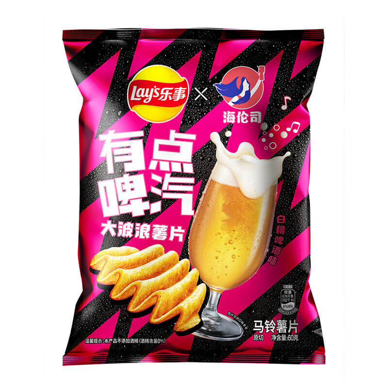 Lay's Big Wave Chips Pfirsisch, Bier Geschmack 60g