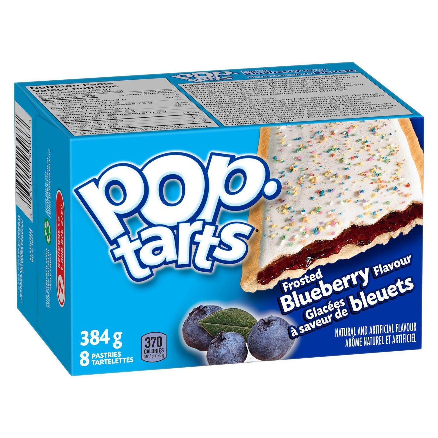 Kellogg's Pop-Tarts Frosted Blueberry - 8 Stück - 384g (MHD 07.02.2025)