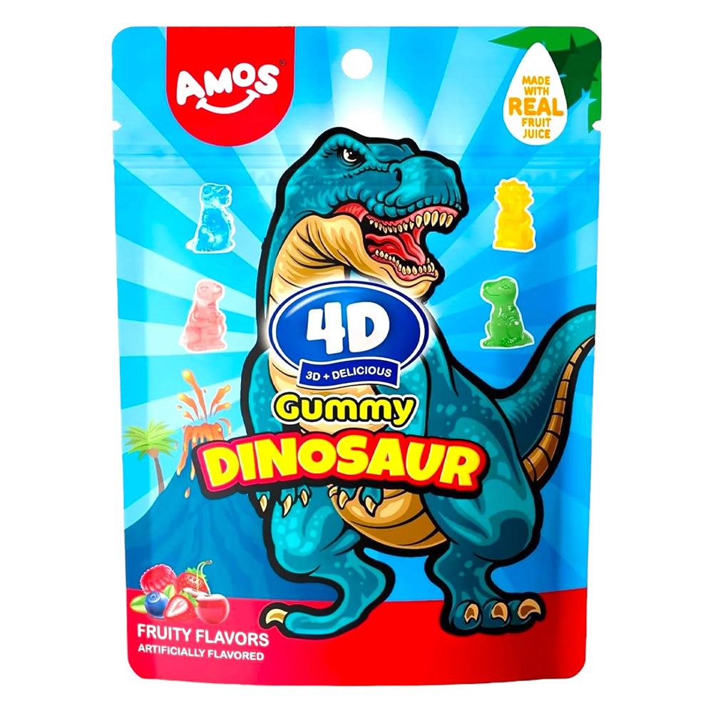 Amos 4D Gummy Dinosaur – Mixed Fruit 65g