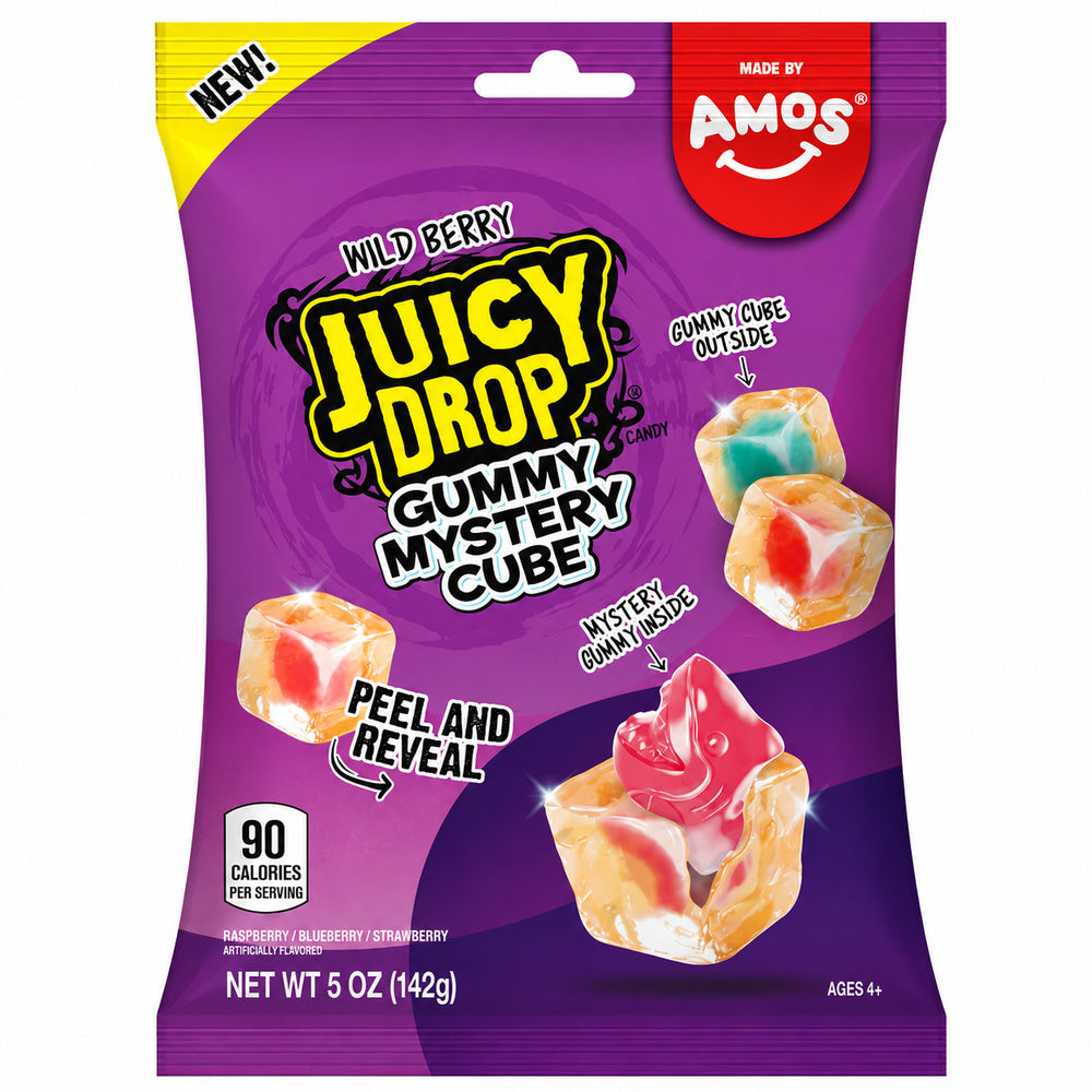 Amos X Juicy Drop Peelable Gummy Mystery Cube Wild Berry 142g