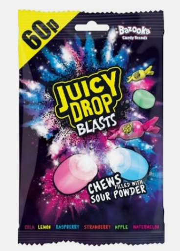 Juicy Drop Blasts Chews Filled With Sour Powder 45g