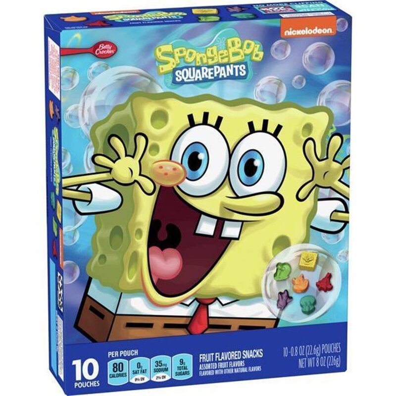 Betty Crocker Spongebob Fruit Flavored Snack 226g (MHD 10.06.2025)