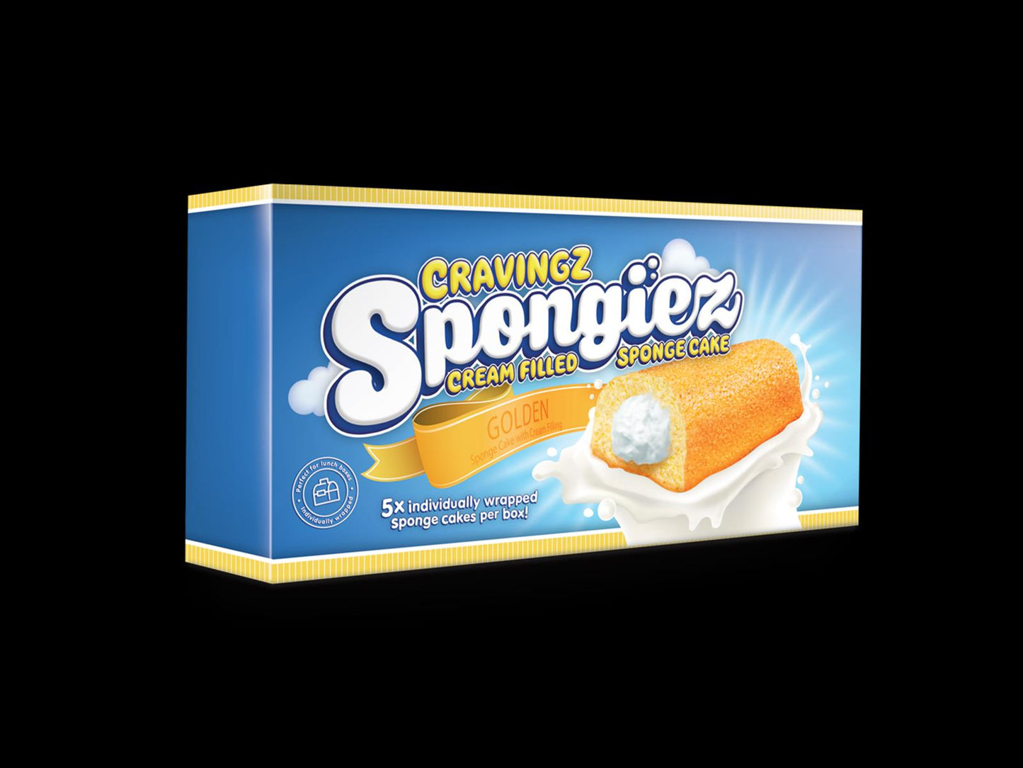 Cravingz Spongiez Golden - Sponge Cake - Mit Creme gefülltes Gebäck - 200g (5x 40g)