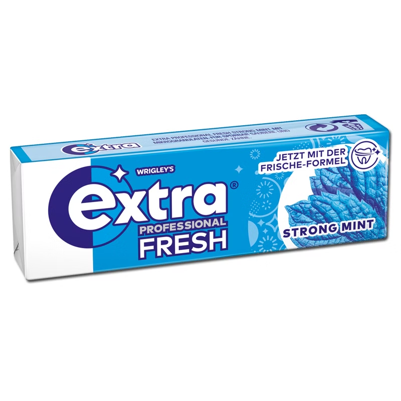 Wrigley's Extra Professional Fresh Strong Mint Zuckerfreier Kaugummi 14g