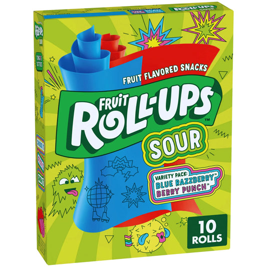 Fruit Roll-Ups Sour Blue Razzberry & Berry Punch 141g