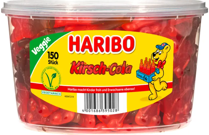 Haribo Kirsch - Cola vegetarisch 1,35 kg 150 Stück