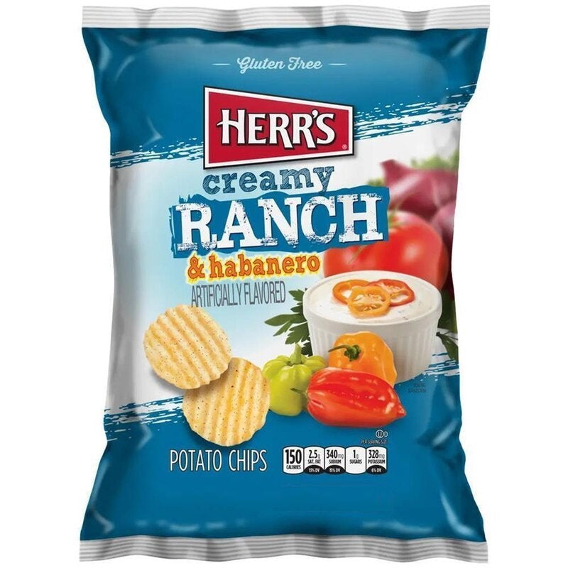 Herr's Creamy Ranch and Habanero Potato Chips 170g Beutel