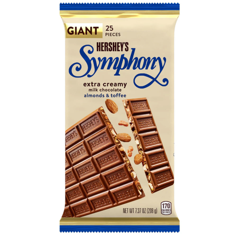 Hershey's Symphony Extra Creamy Milk Chocolate Almonds & Toffee GIANT 208g