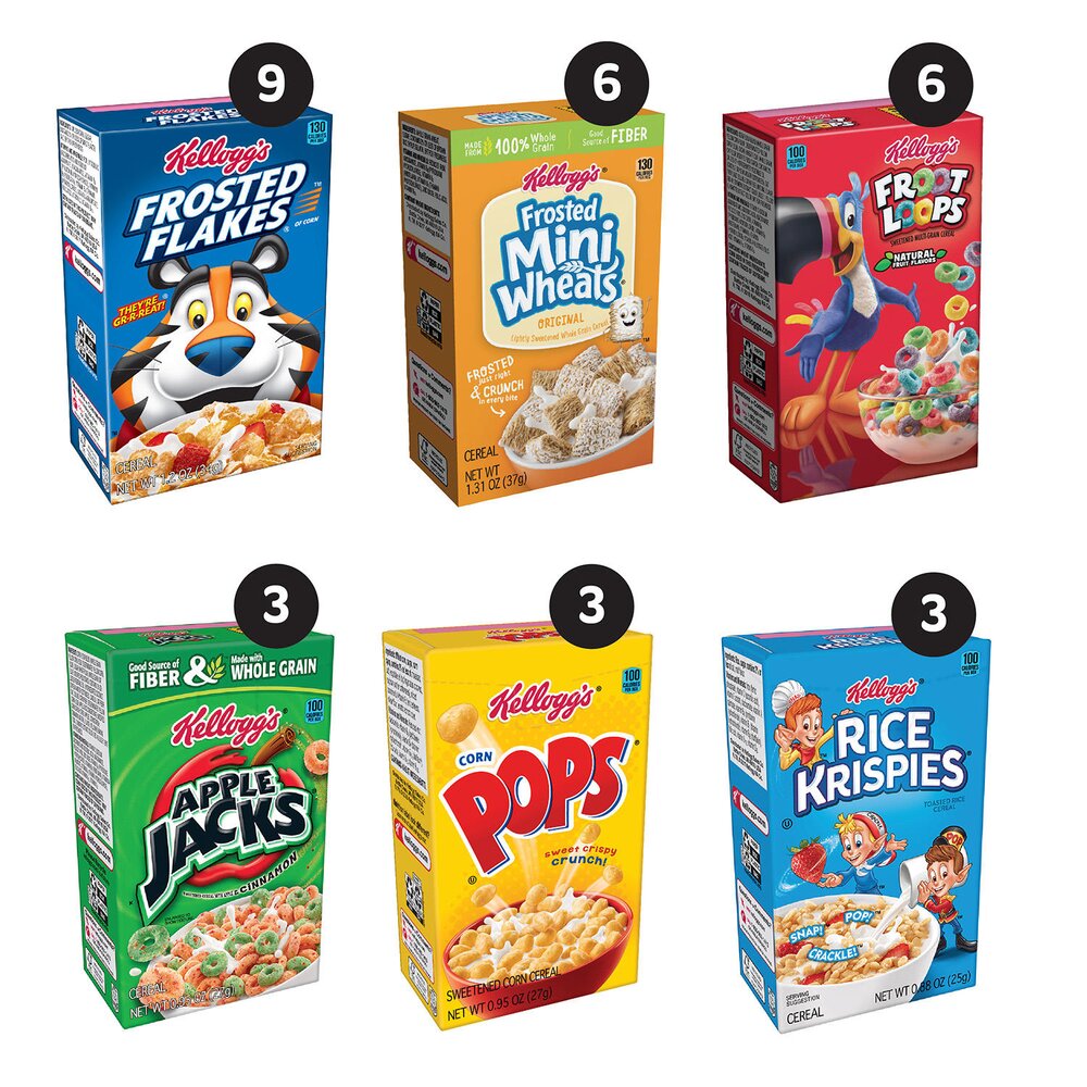 Kelloggs Jumbo Assortment Pack 927g 30 Stück