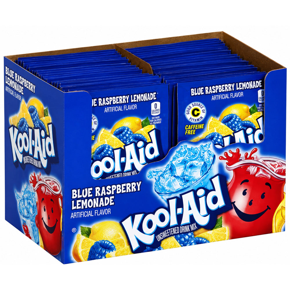 Kool Aid Unsweetened Drink Mix Blue Rasberry Lemonade 48 x 6,2g Vorratspack