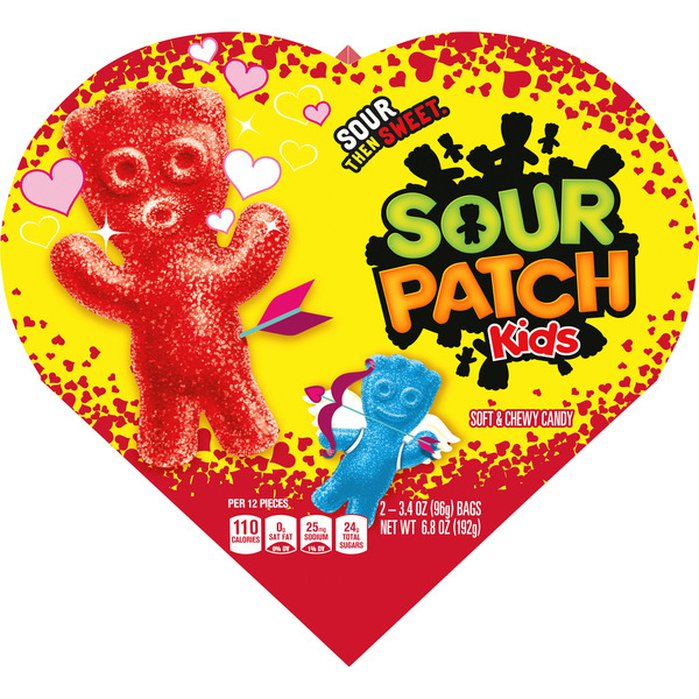 Sour Patch Kids Sour Candy Valentine's Heart Shaped Box 192g (MHD 26.07.2022)