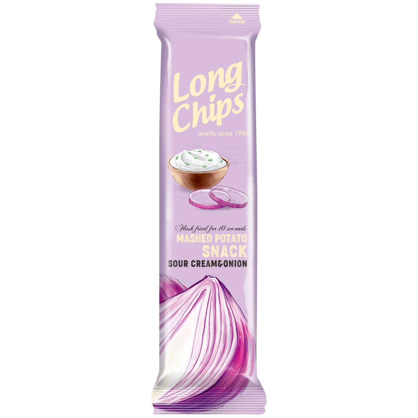 Long Chips Mashed Potato Snack Sour Cream & Onion 75g