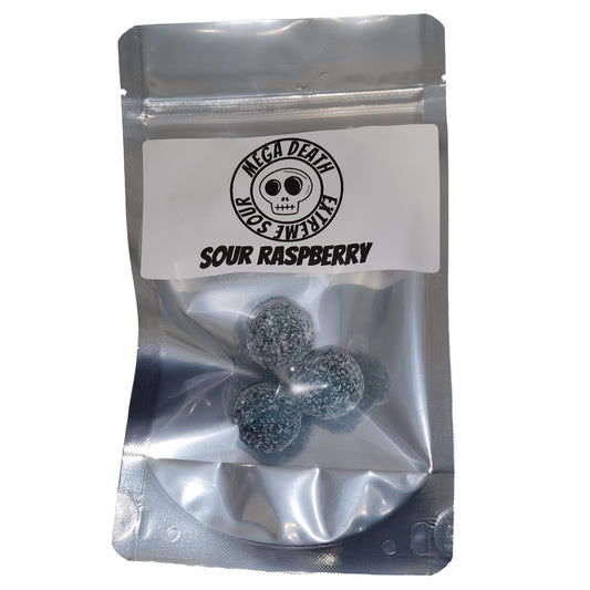 Mega Death Extreme Sour Raspberry Candy Balls 3 Stück