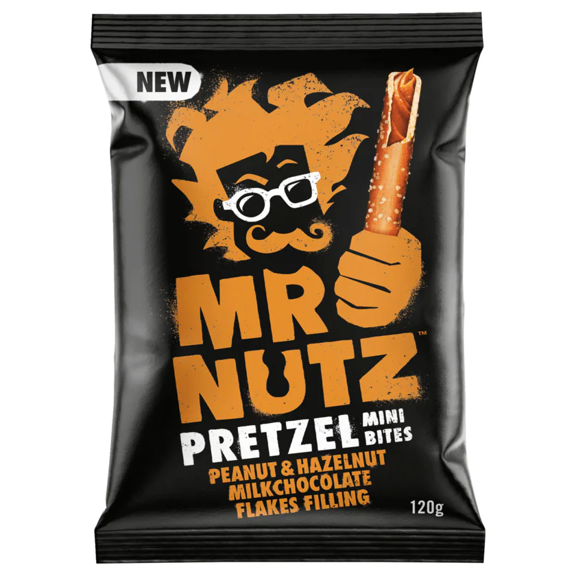 Mr. Nutz Pretzel Mini Bites Peanut Hazelnut Milk Chocolate 120g