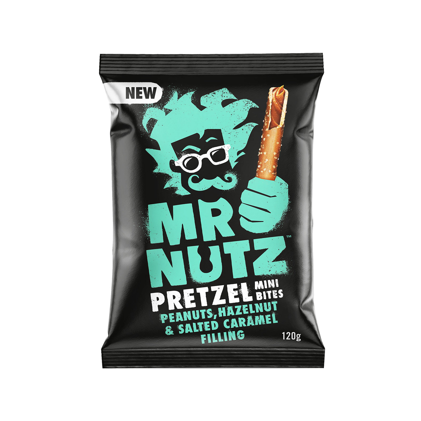 Mr. Nutz Pretzel Mini Bites Peanut Hazelnut Salted Caramel 120g