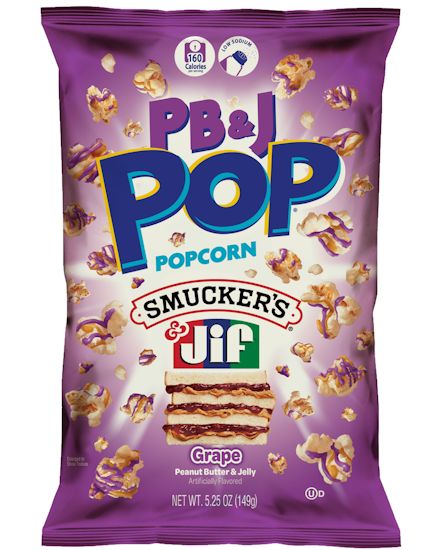 PB&J Pop Popcorn Smuckers & Jif Grape 149g
