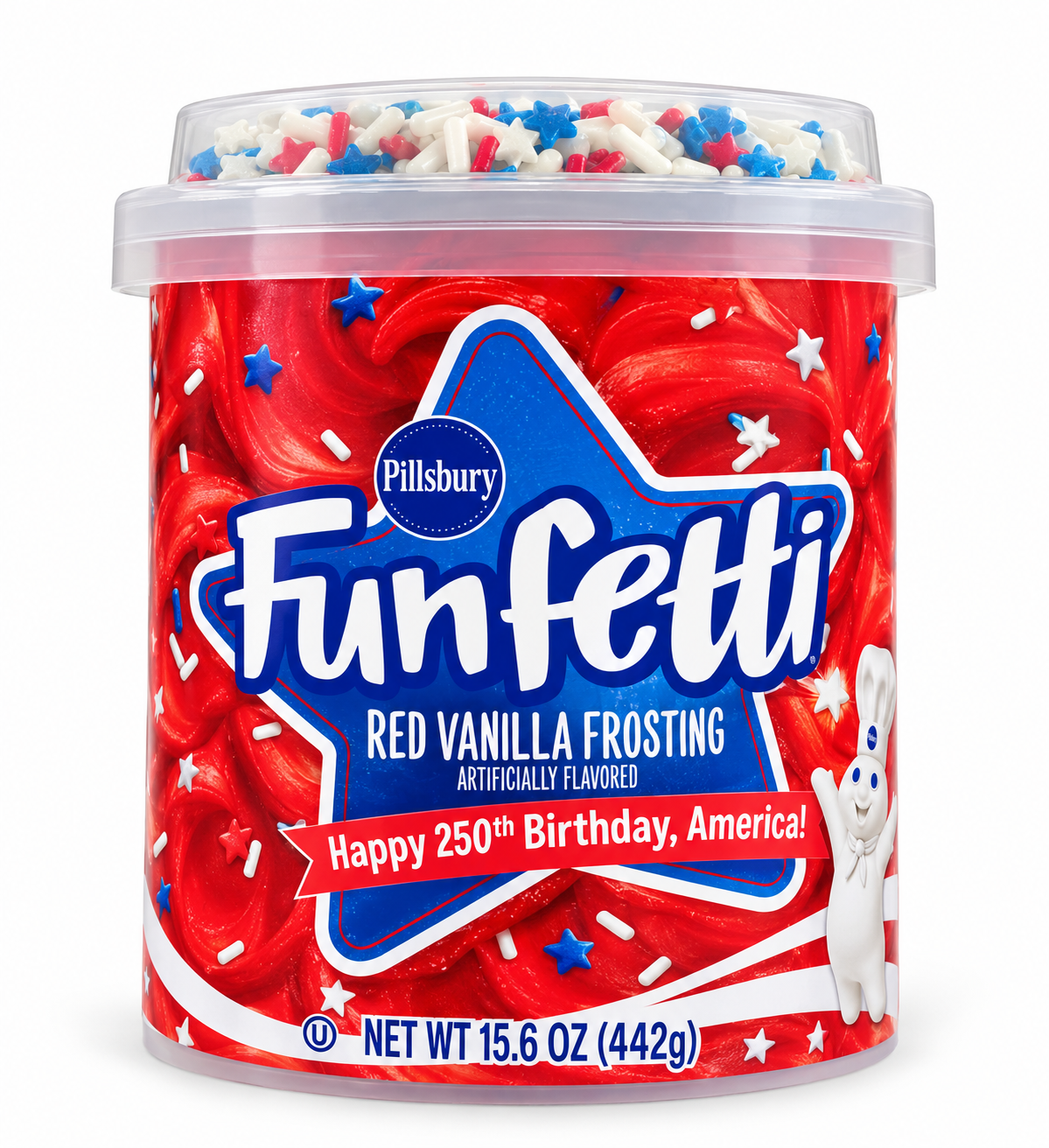 Pillsbury Funfetti Red Vanilla Frosting 442g