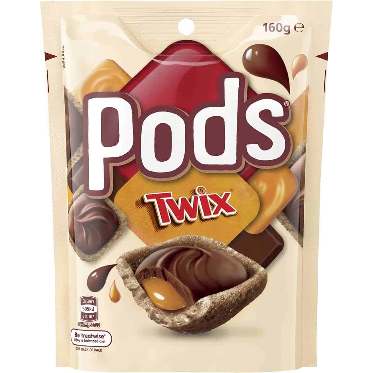 Twix Pods Schokoladen Beutel 160g (MHD 13.06.2022)