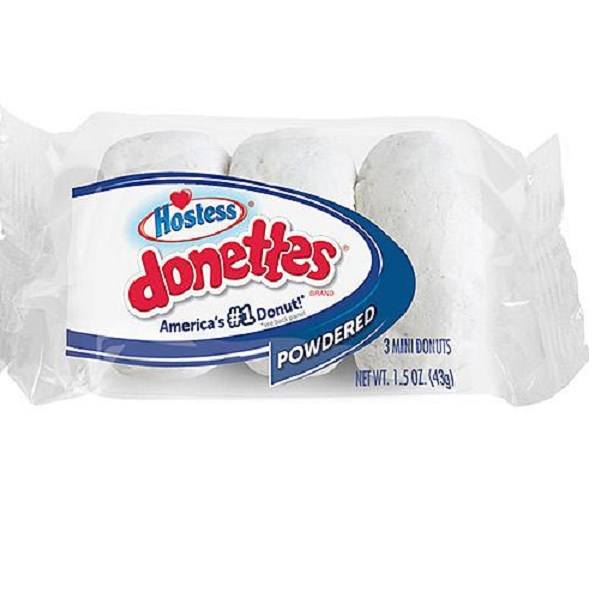 Hostess Mini Powdered Donuts Snack Size Packet 3 Mini Donuts 43g