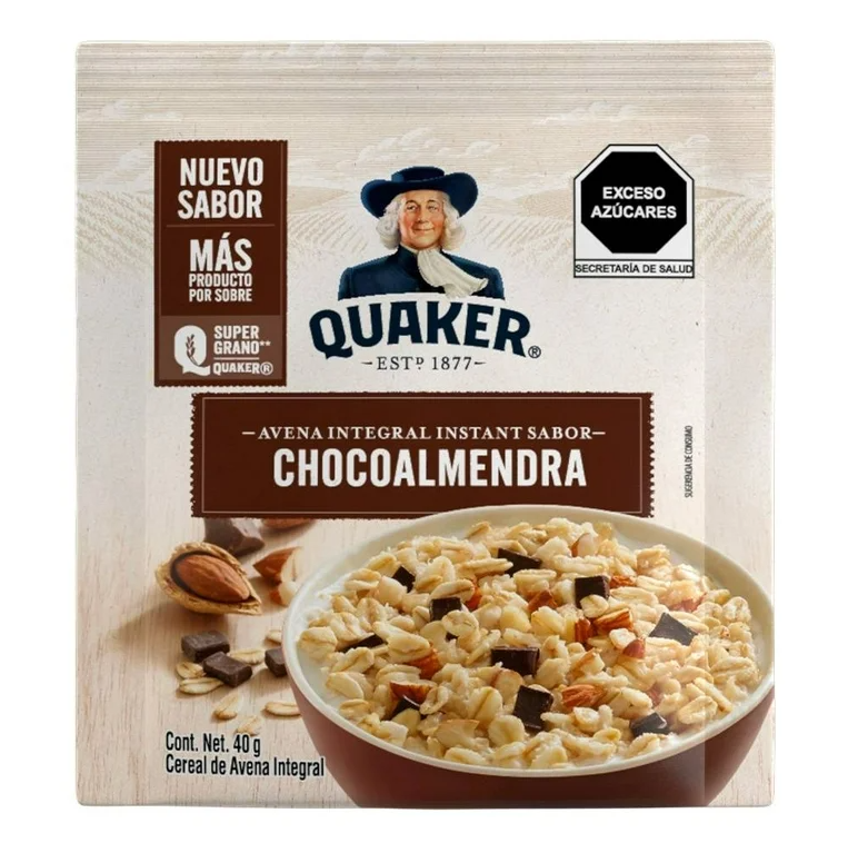 Quaker Avena Integral Instant Sabor Chocoalmendra 40g