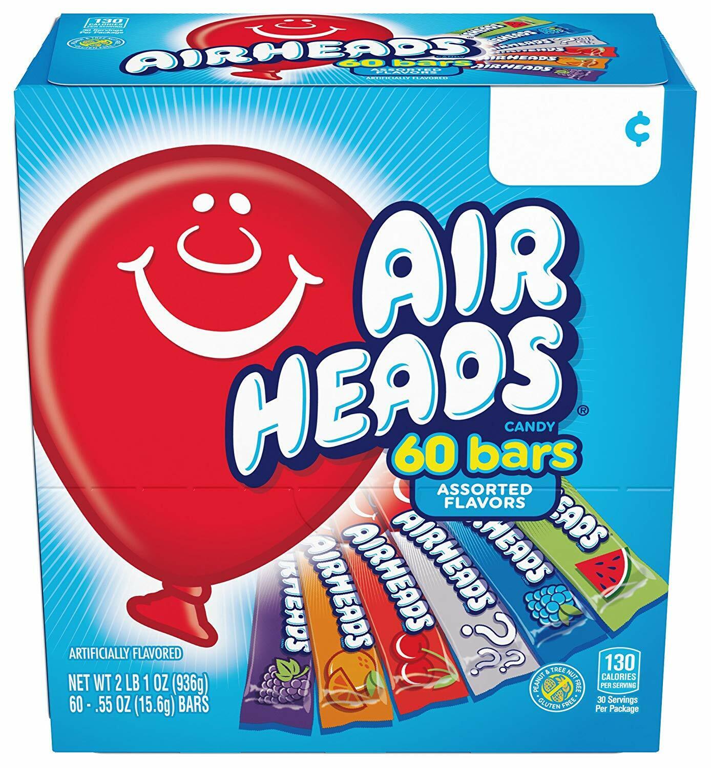 Airheads Candy 60 Bars Assorted Flavors 936g (MHD 25.02.2025)