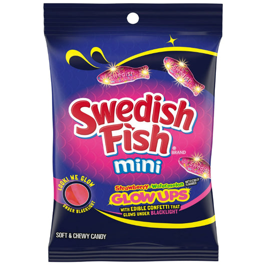 Swedish Fish Mini Strawberry Watermelon Glow Ups 87g