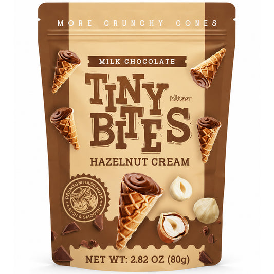 Tiny Bites Waffle Cones Hazelnut Cream 80g