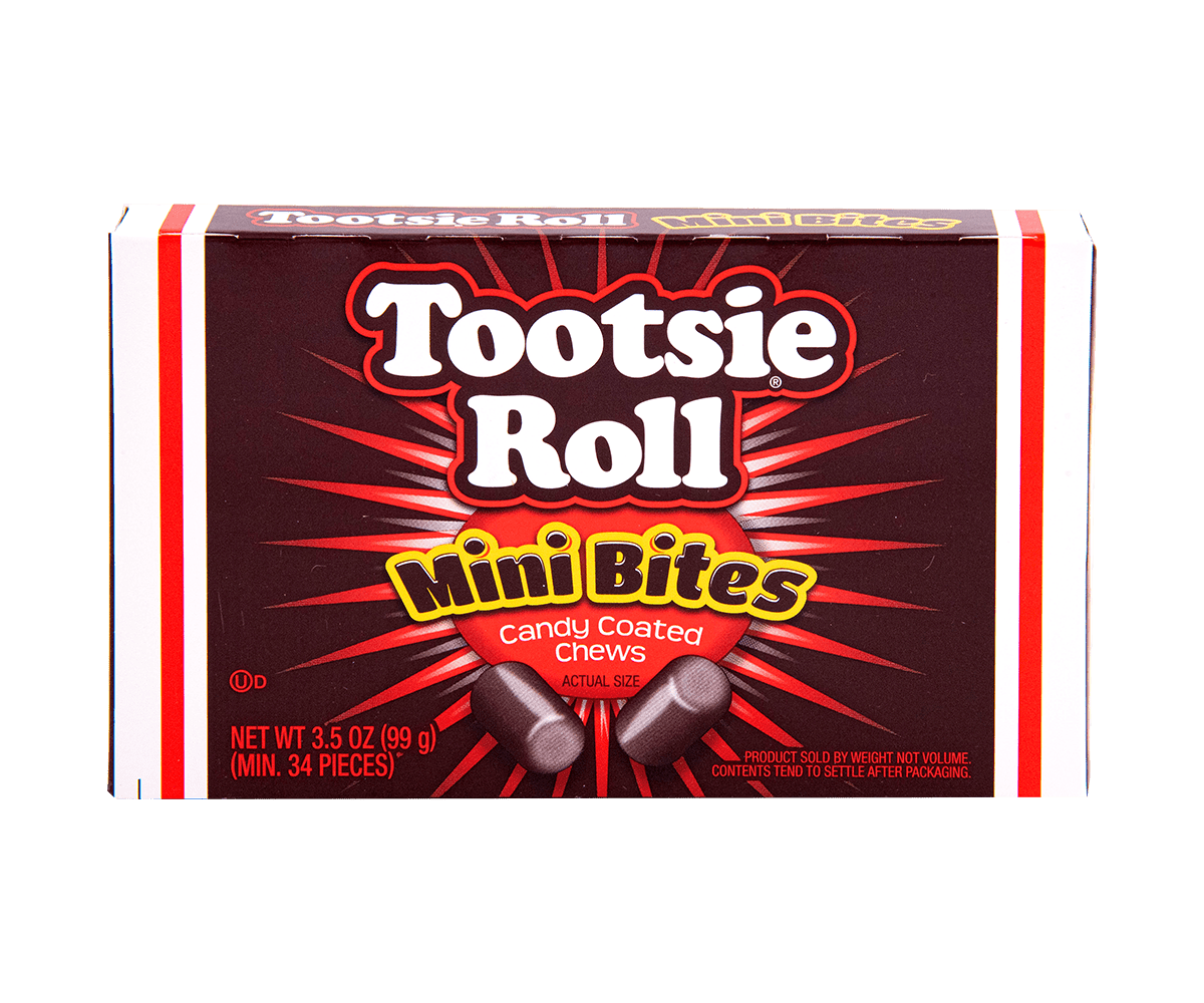 Tootsie Roll Mini Bites Candy Coated Chews Theater Box 99g