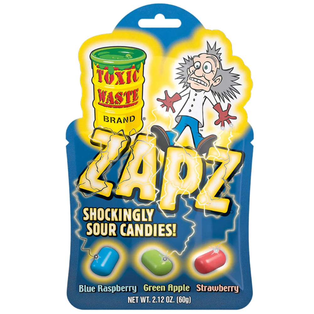 Toxic Waste Zapz Shockingly Sour Candys 12 x 60g Vorratspack