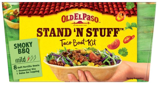 Old El Paso Stand 'N' Stuff Smoky BBQ Taco Kit with Soft Shells 350g