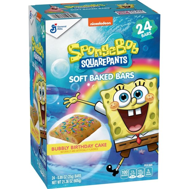 General Mills Spongebob Squarepants Soft Baked Bars 605g (24 x 25g)