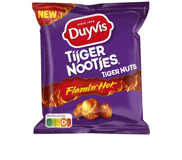 Duyvis Tijgernootjes Flamin' Hot 275g (MHD 08.02.2025)
