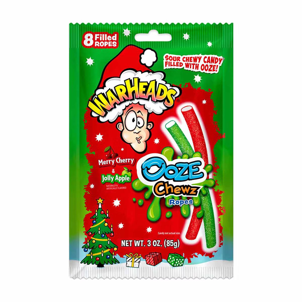 Warheads Ooze Chews Ropes – Merry Cherry & Jolly Apple 85g