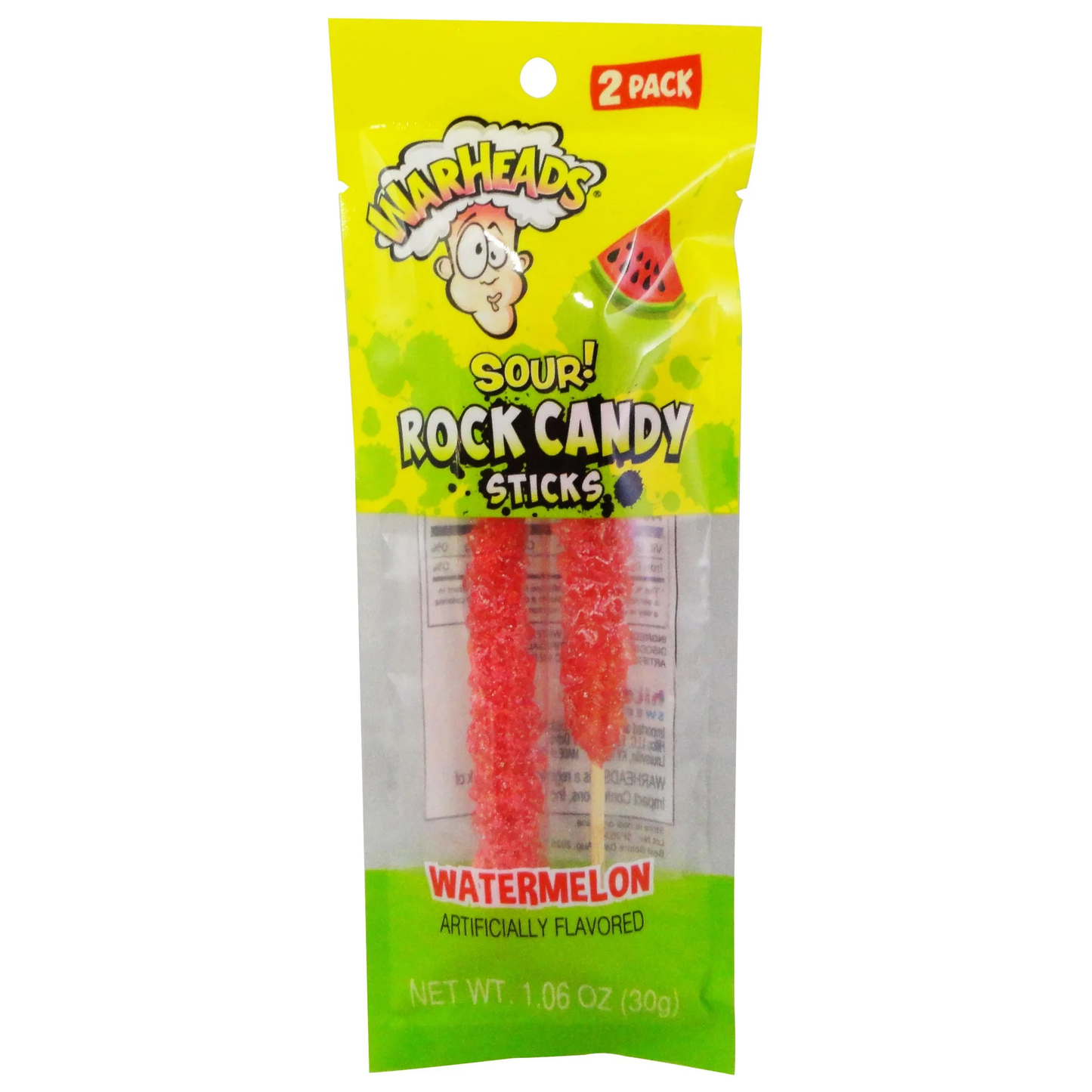 Warheads Sour! Rock Candy Sticks Watermelon 30g