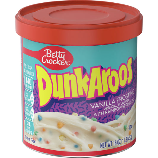 Betty Crocker DunkAroos Vanilla Frosting Rainbow Sprinkles 453g