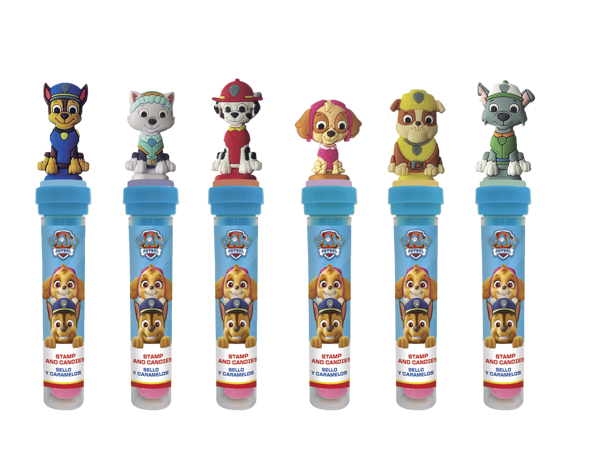 Paw Patrol 2D Figur & Stempel mit Süßigkeiten 72g