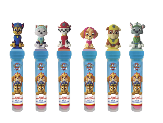 Paw Patrol 2D Figur & Stempel mit Süßigkeiten 72g