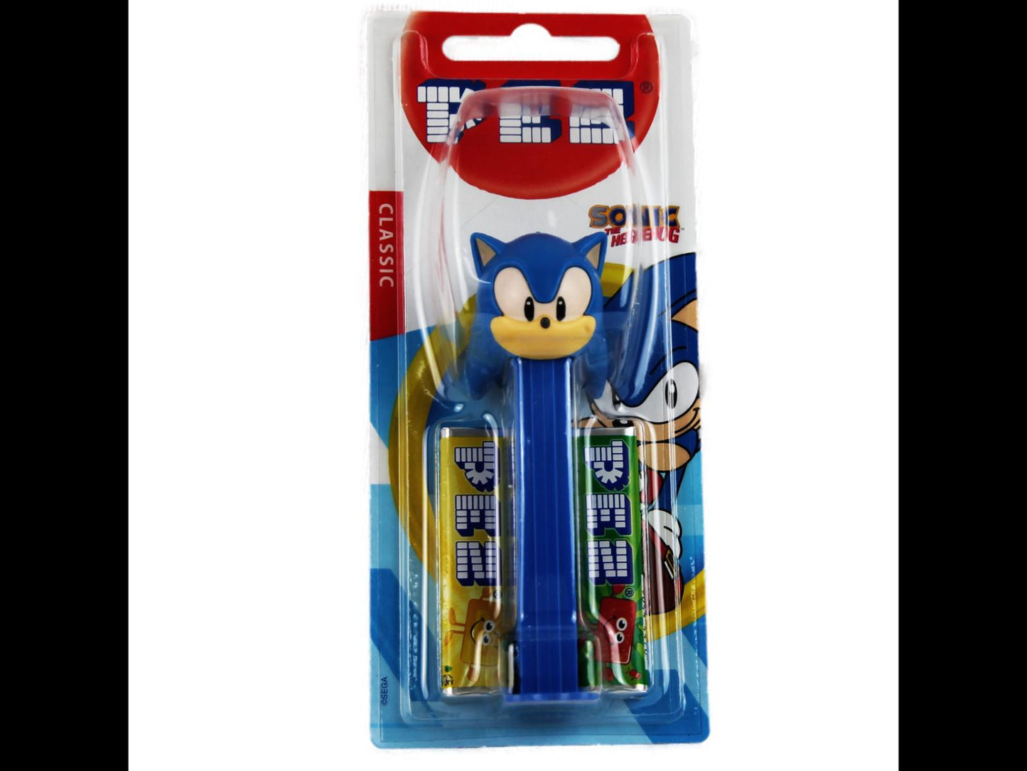 PEZ Sonic blauer Spender mit 2 Päckchen fruchtigen Bonbons 17g