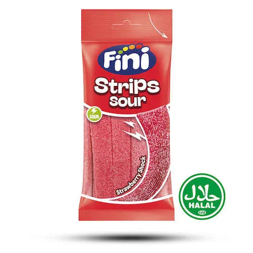 Fini Strips Sour Strawberry Shock 75g