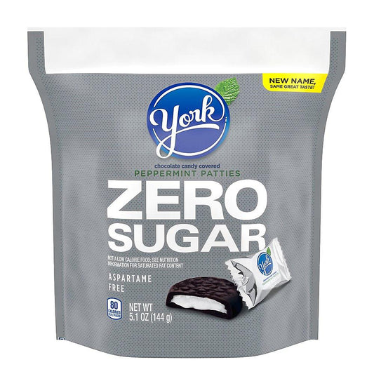 York Chocolate Candy Covered Peppermint Patties Zero Sugar 144g