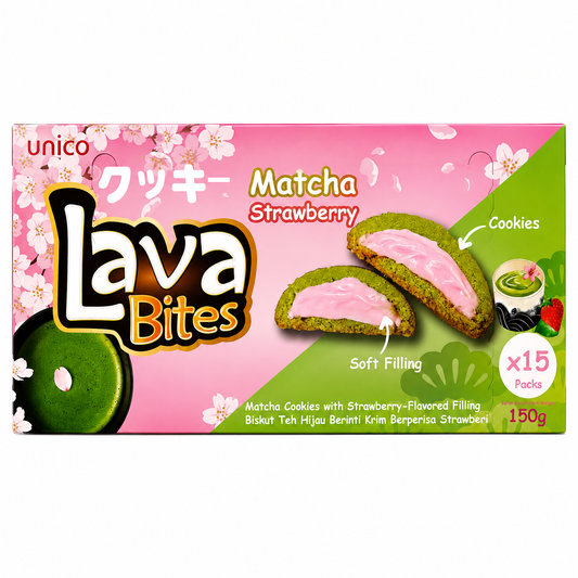 Unico Lava Bites Matcha Strawberry 150g