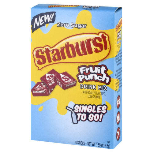 Starburst Fruit Punch Drink Mix Zero Sugar 16,6g