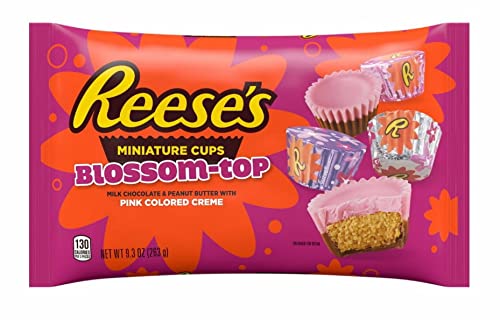 Reese's Blossom-Top Pink Colored Creme Peanut Butter Miniature Cups Valentine Candy 263g