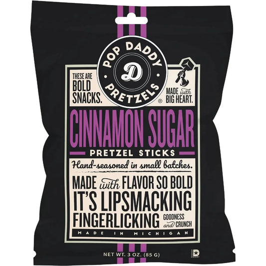 Pop Daddy Pretzels - Cinnamon Sugar Pretzel Sticks 85g