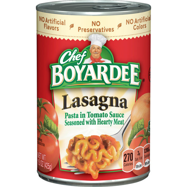 Chef Boyardee Lasagna Pasta in Tomato Sauce Seasoned with Hearty Meat 425g