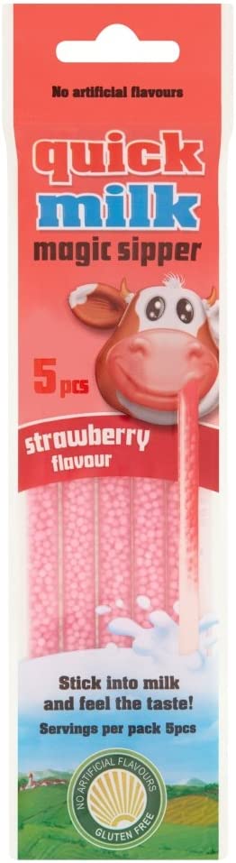 Quick Milk Trinkhalme Magic Sipper Strawberry Flavour 30g
