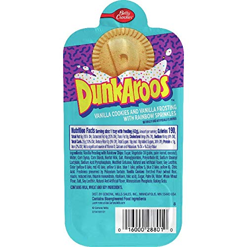 DunkAroos Vanilla Cookies and Vanilla Frosting with Rainbow Sprinkles 42g