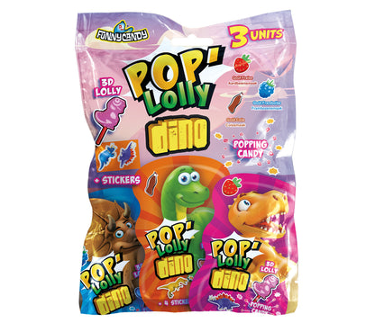 Funny Candy Pop Lolly Dino 3er Pack 48g
