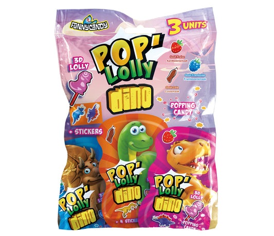 Funny Candy Pop Lolly Dino 3er Pack 48g