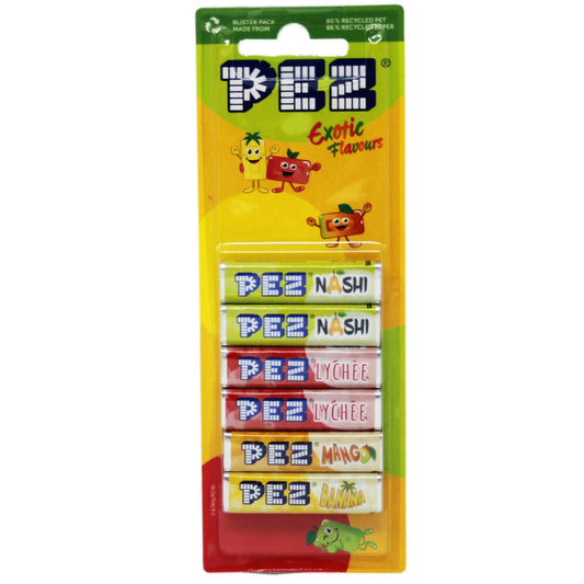 PEZ Bonbons Exotic Flavours für PEZ Spender Laktose und Glutenfrei 51g